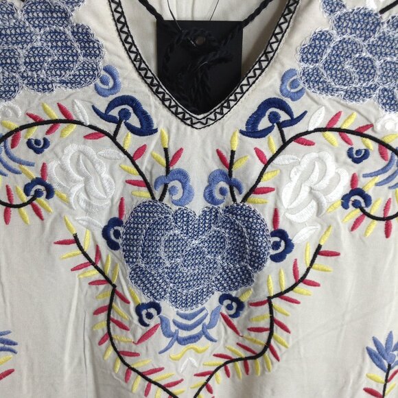NWT Liv Los Angeles, M gauze, Embroidered, Peasant blouse, Bohemian, Johnny Was - Picture 2 of 7